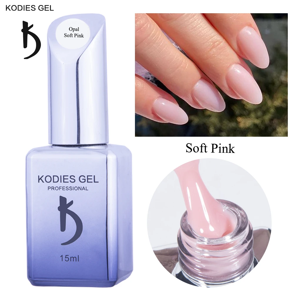 KODIES GEL Opal Jelly Gel Nail Polish 15ML Professional French Manicure UV Nails Art Gelpolish Nude Soft Pink Glitter Varnishes | Красота и