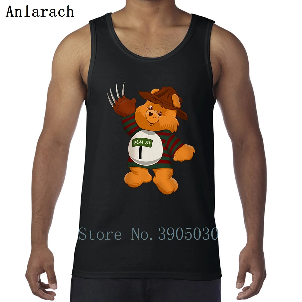 

Freddy Care Bear Vests Anti-Wrinkle Customized Summer Style Novelty Tank Tops Men Basic Cotton Sportswear Singlet Humorous