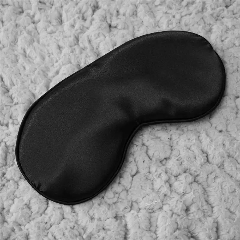 Black 1 шт., маска для сна из чистого шелка, маска для сна, маска для путешествий, расслабляющая помощь, повязка на глаза, накладки для глаз, тенты, средства для ухода за глазами - Цвет: Black