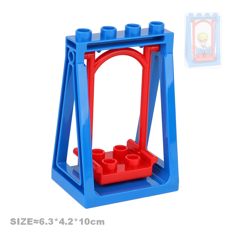 Big Building Blocks Pipeline Playground Spin Parts Slide Ladder Gear Swing Compatible Bricks Baby Assemble Interactive Toys Gift