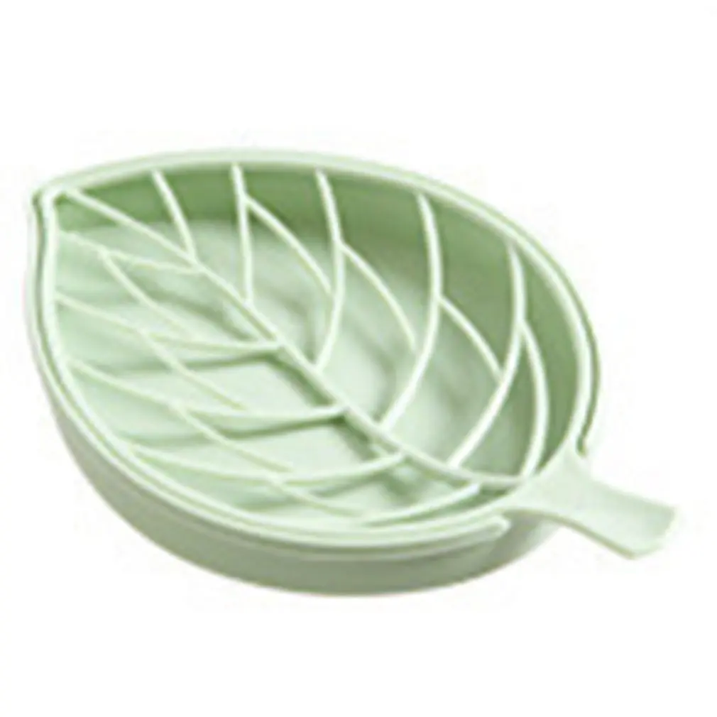 

Creative Double Layers Drain Soap Box Leaf Modeling Soap Holder Bathroom Accessories Soap Dish Storage Box