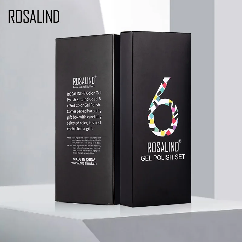 Набор гель лаков для ногтей ROSALIND 7 мл чистые цвета УФ Гель лак базовое и топовое
