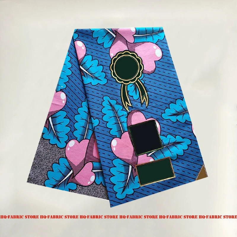 

Nigerian Style Wax Dye Prints Fabric Cotton Veritable High Quality Breathable Party Dress Material For Sewing By The Yards V-L86