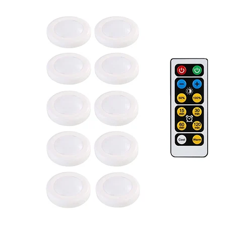 1 Remote 10 Lamp Сенсорный светодиодный светильник, беспроводная лампа с регулируемой яркостью, светильник светодиодный шайба, светильник s для кухонного шкафа, лестницы, прихожей, светильник ing - Испускаемый цвет: 1 Remote 10 Lamp