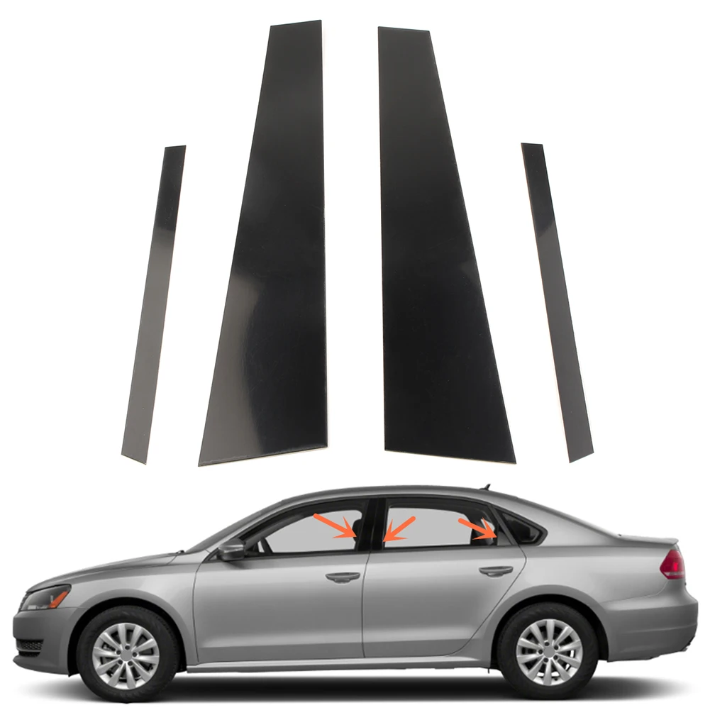 

4Pcs Car Door Decoration Trim Pillar Posts Cover Sticker For Volkswagen Jetta Sedan 4dr 2012 2013 2014 2015 2016 2017 2018