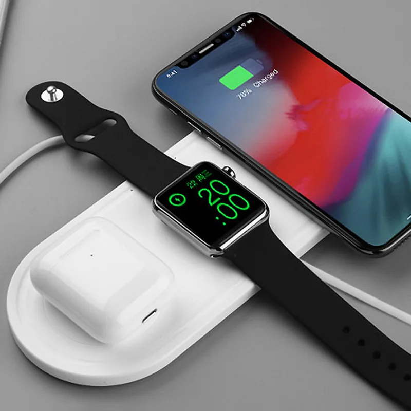 

Wireless Charger 3 In 1 Fast Charger for IPhone X XS MAX XR 8 for Airpods 2019 Apple Watch 4 3 2 for Apple Headset Headphone