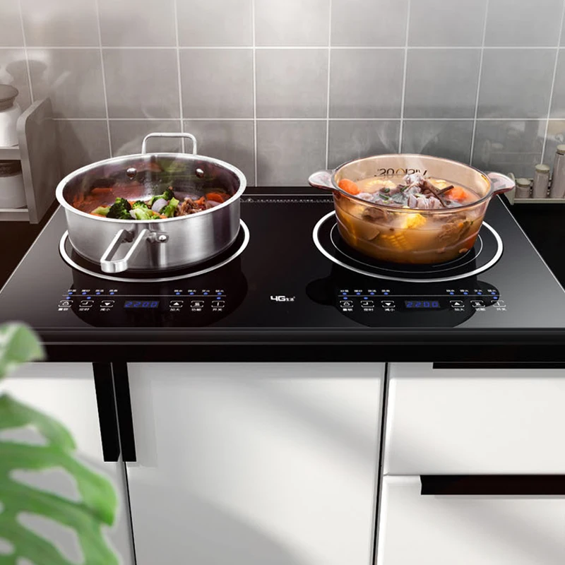 Household Electric Induction Cooker+Radiant Cooker Double-burner 2 in 1 Desk Type/Embedded Dual Use Water Proof Design Cooktop