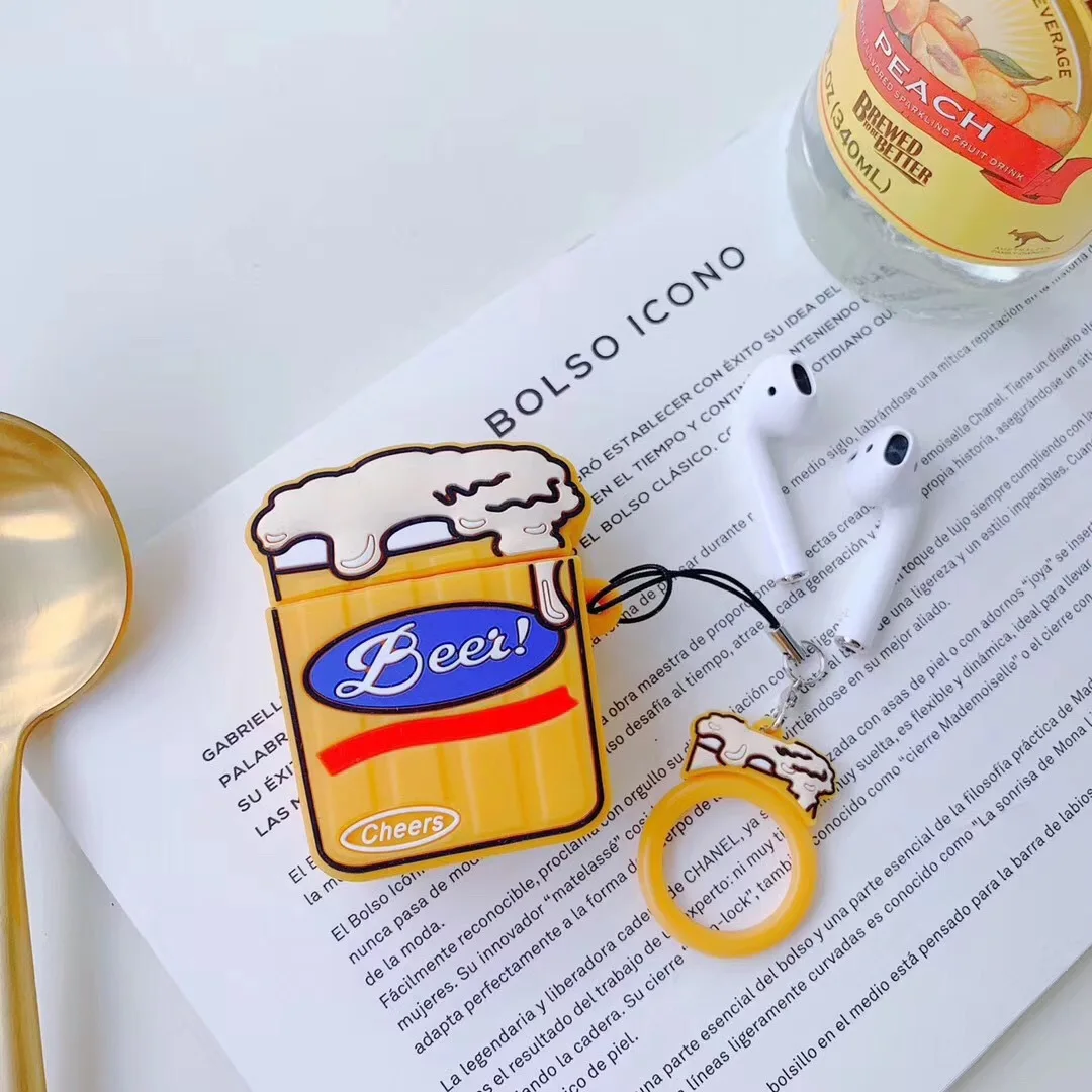 Silicone 3d Bluetooth Headset Cover Beer Lobster Airpods Case For Apple Earphone Protective Shell Soft Shockproof Earphone Accessories Aliexpress
