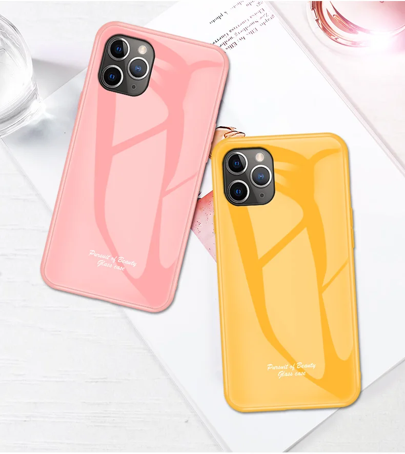 100 шт./лот стекло Макарон+ TPU Цветной корпус задняя крышка чехол для iphone 6 7 8 X XS XR XS Max 11 Pro Max Новинка чехол