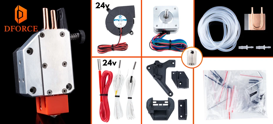 DFORCE аль-BMG-жидкостное охлаждение Запчасти для экструдера с прямым приводом hotend BMG водяного охлаждения обновления Комплект для Creality 3D Ender-3/CR-10S