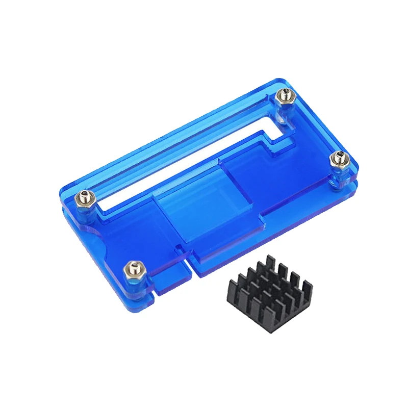 blue with heatsink Aokin Raspberry Pi Zero акриловый чехол для Raspberry Pi Zero W с радиатором прозрачный черный синий корпус коробка для RPI Zero W - Цвет: blue with heatsink