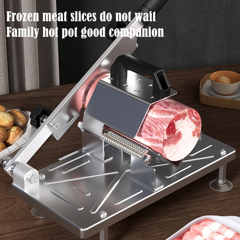 Home Kitchen Frozen Meat Slicer Manual Stainless Steel Food Cutter Slicing Machine Automatic Meat Delivery Nonslip Handle 5 Home Kitchen Frozen Meat Slicer Manual Stainless Steel Food Cutter Slicing Machine Automatic Meat Delivery Nonslip Handle 5