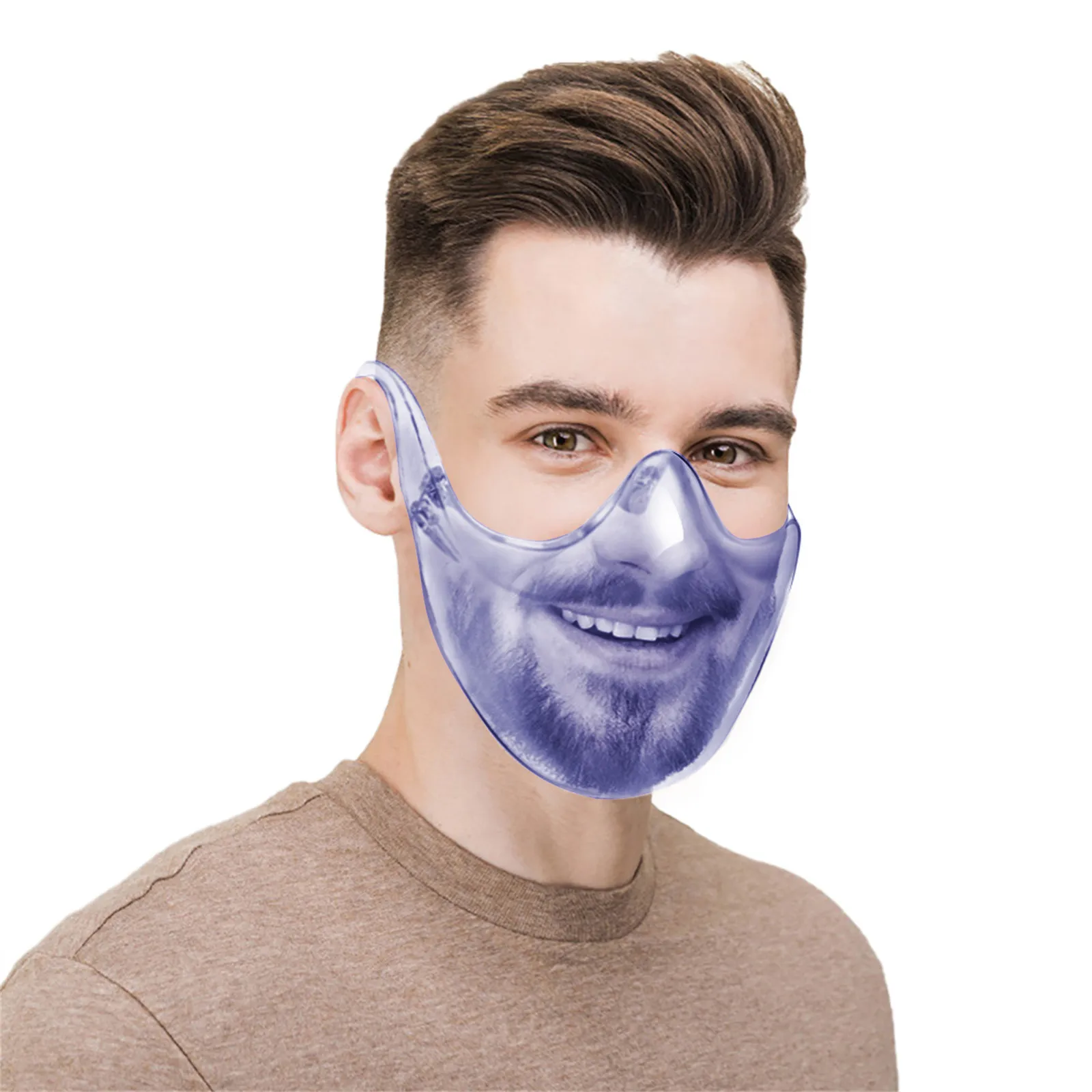 Reusable Transparent Face Shield Plastic Reusable Clear Face Mask Anti-PM2.5 Protective Mask Transparent Mouth Cover Durable