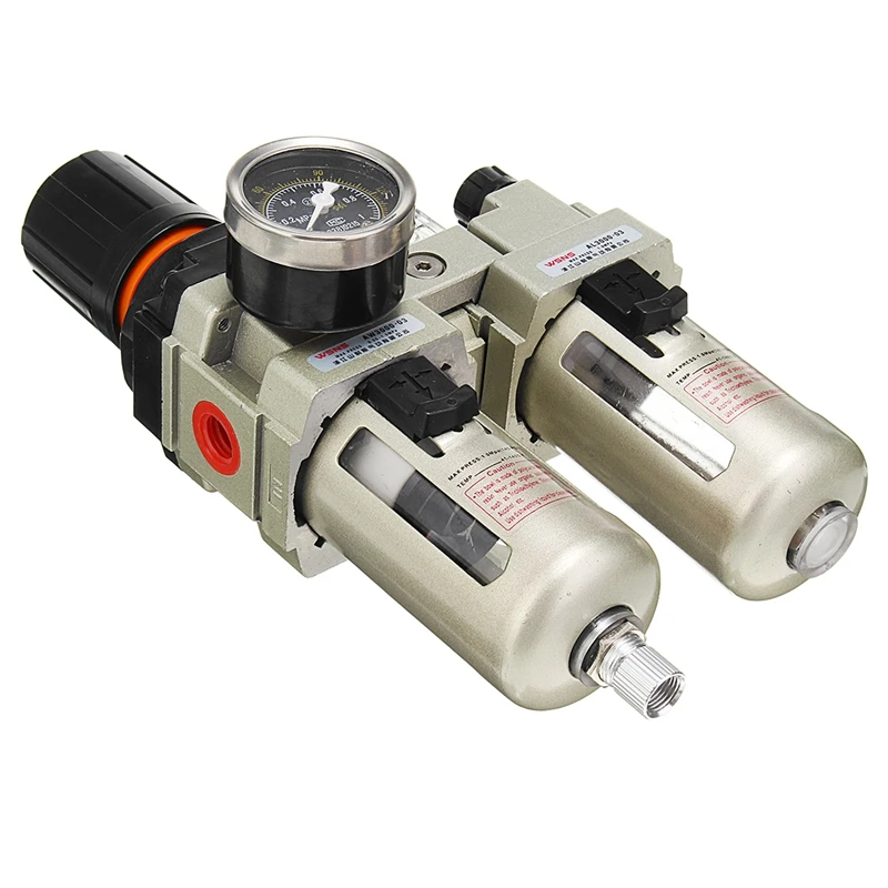 

AC3010-03 3/8 Inch BSP Air Compressor Filter Water Separator With Regulator Gauge Alloy Mechanical Pneumatic Hardware Part