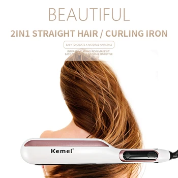 

Professional Hair Straightener Curler Fast Warm-up Thermal Performance Tourmaline Ceramic Heating Plate Straightener LED Display