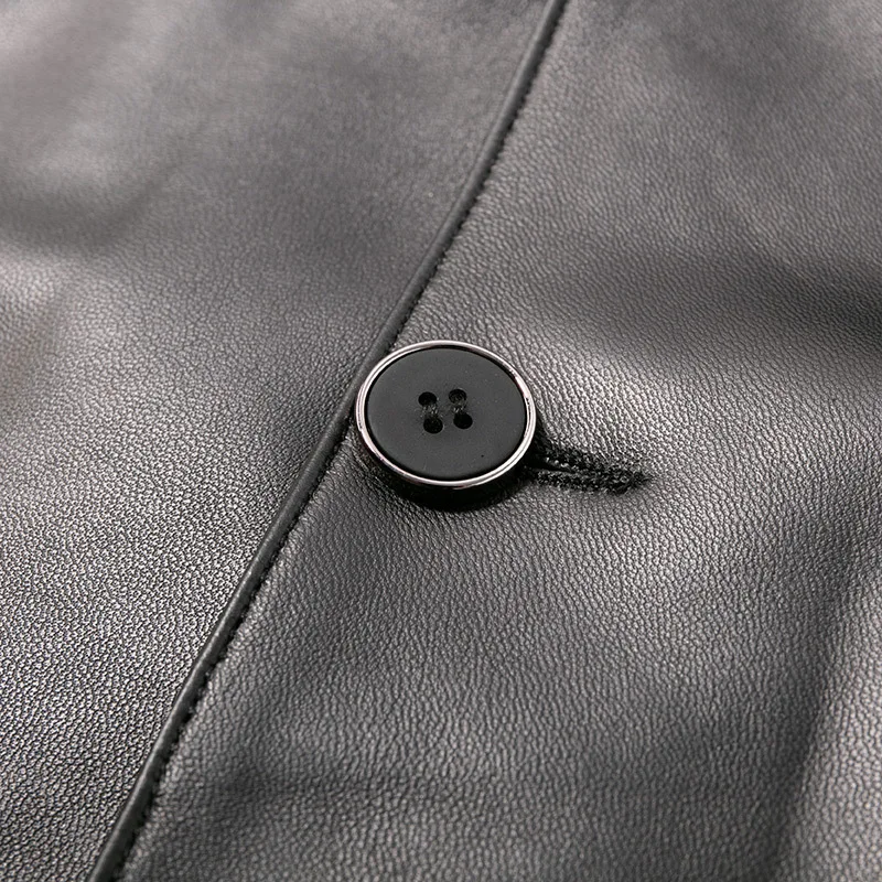 One-Piece Autumn New Short Leather Coat Youth Men Fold-down Collar Men'S Wear Korean-style Handsome Sheep Skin