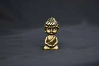 

China Pure brass The little novice monk small statue