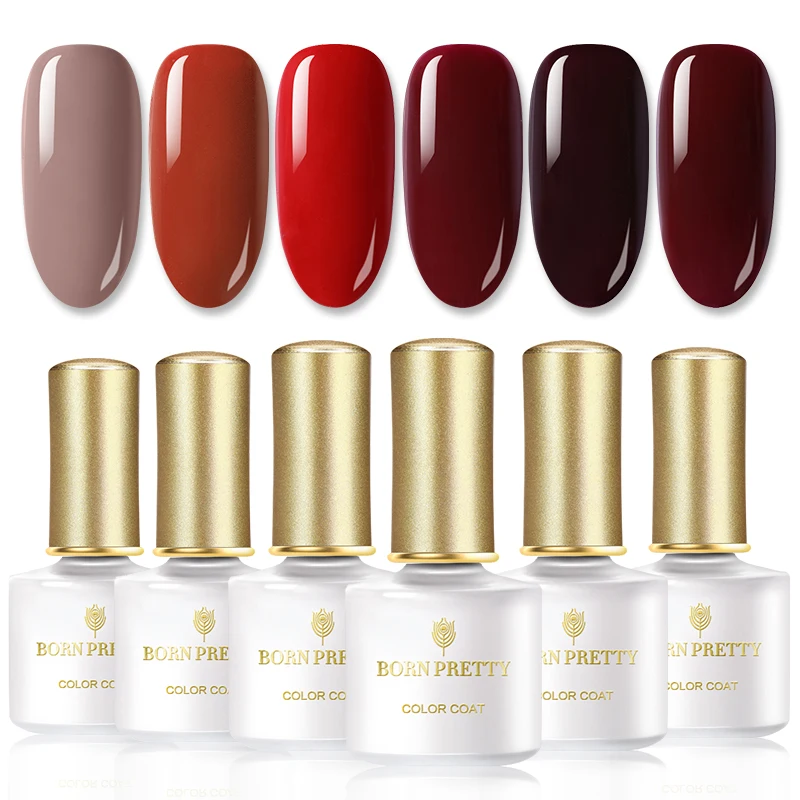6Pcs Gel Set8 Набор для маникюра BORN PRETTY, УФ-светодиодный светильник, Сушилка для ногтей, пилочка для ногтей, буфер с цветным замачиванием, гель для маникюра - Цвет: 6Pcs Gel Set8