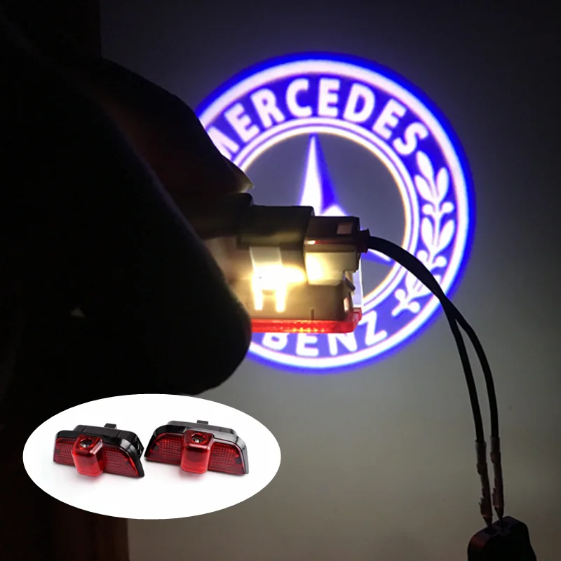 

2Pcs Car Door Light Led Laser Projector lamp Ghost Shadow logo Welcome For Mercedes Benz W204 C Class C200 C300 C280 C260 C230