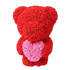 40 см Роза медведь Роза цветок искусственный медведь розы Rabit Украшение DIY Рождество год подарки для женщин Валентина подарочная коробка