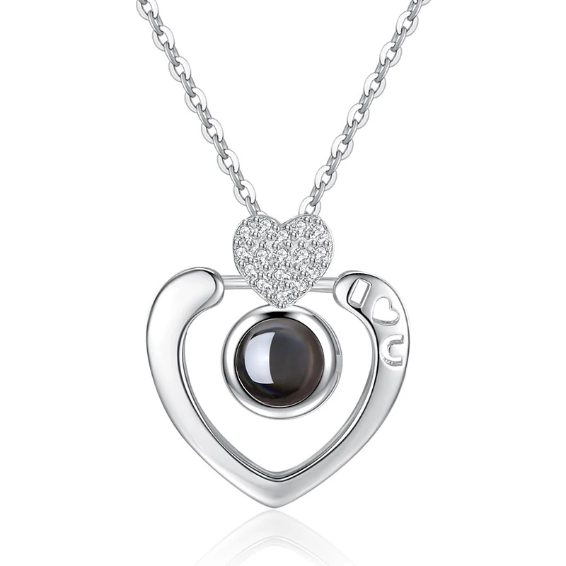 02 silver Женское кольцо 100 языков, проецируемое кольцо I love you, воспоминания о романтической любви, обручальное кольцо, ювелирные изделия, Прямая поставка - Цвет основного камня: 02 silver