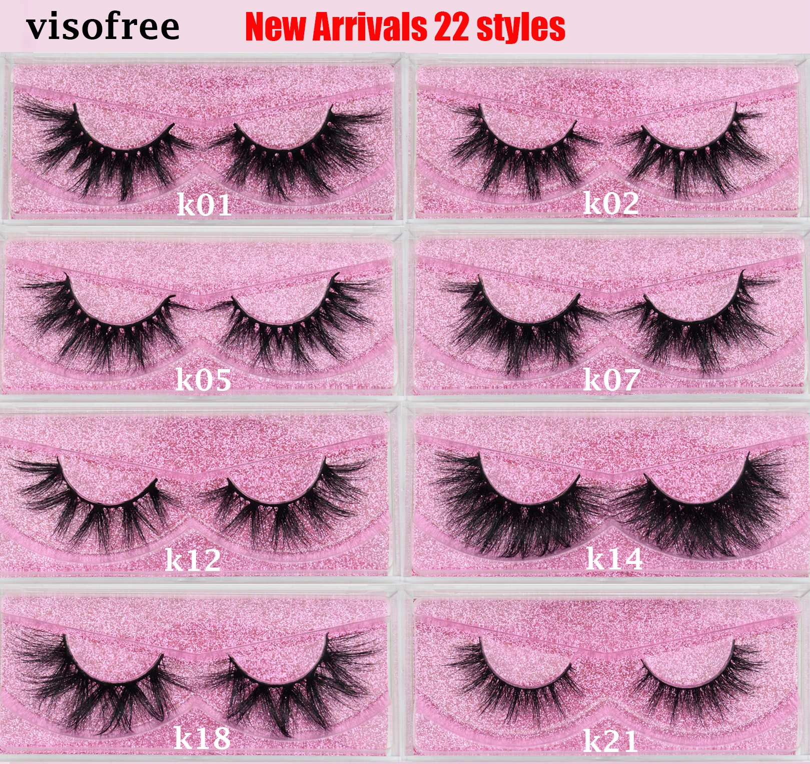 

Visofree Eyelashes Mink Eyelashes Cruelty Free Handmade 3D Mink Lashes False Eyelashes Crisscross Thick Makeup Beauty Faux Cils