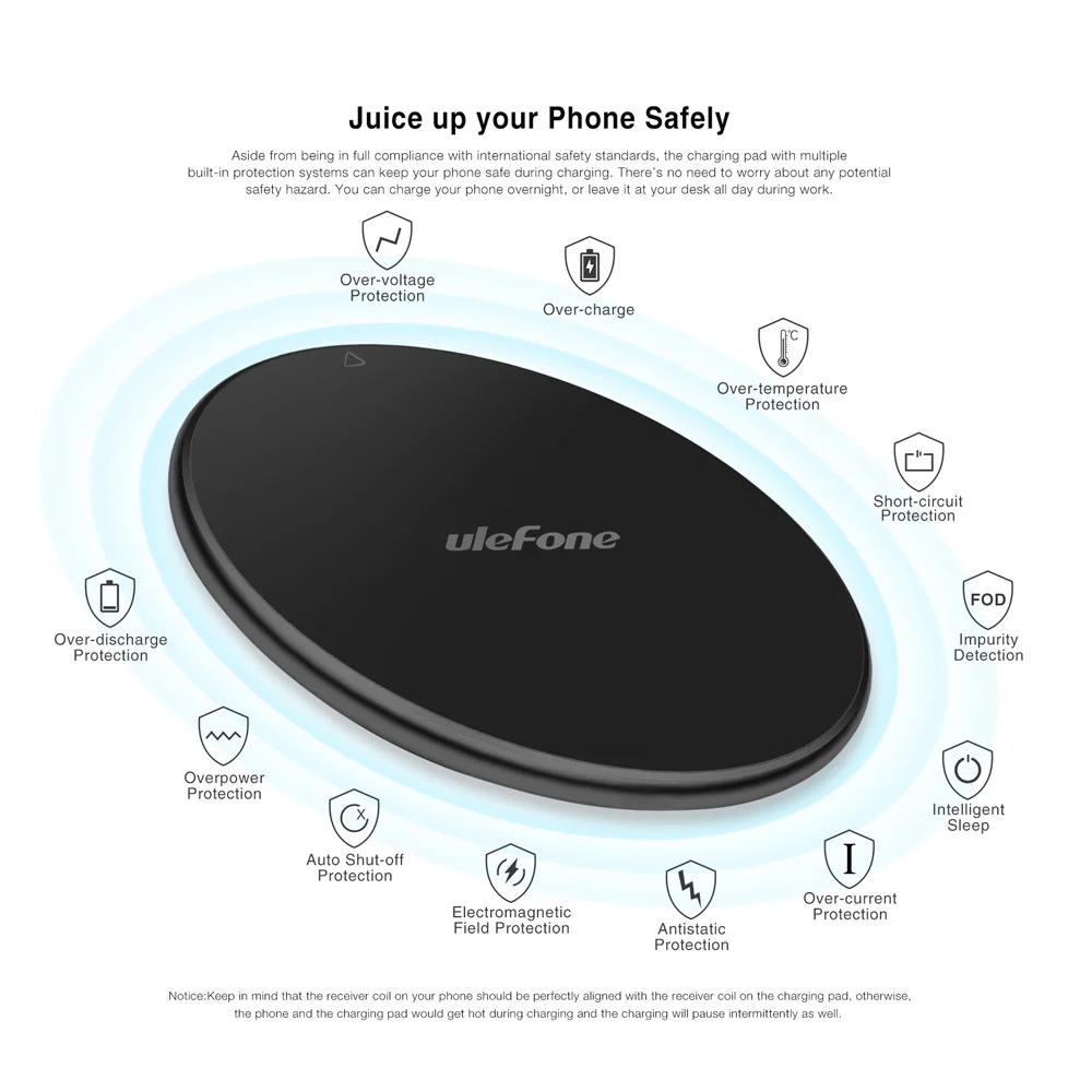 Ulefone UF002 Qi Беспроводное зарядное устройство для iPhone samsung Xiaomi huawei 10 Вт Blackview DOOGEE мобильный телефон