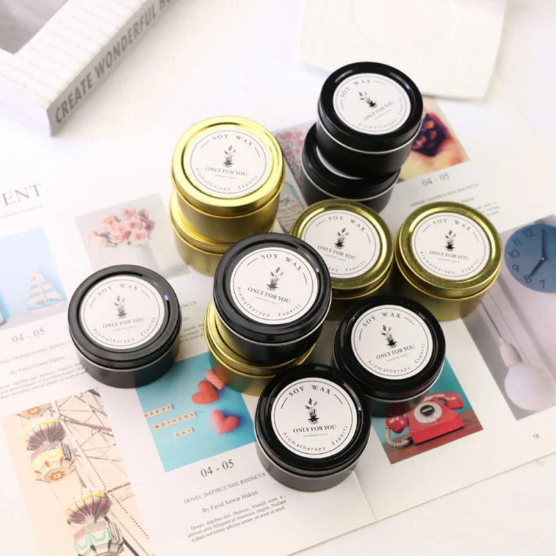 

Romantic Aroma Candle Cup Tinplate Round Cup Gift Boxed Fragrance Essential Oil Candle for Birthday Gift Valentine's Day Travel