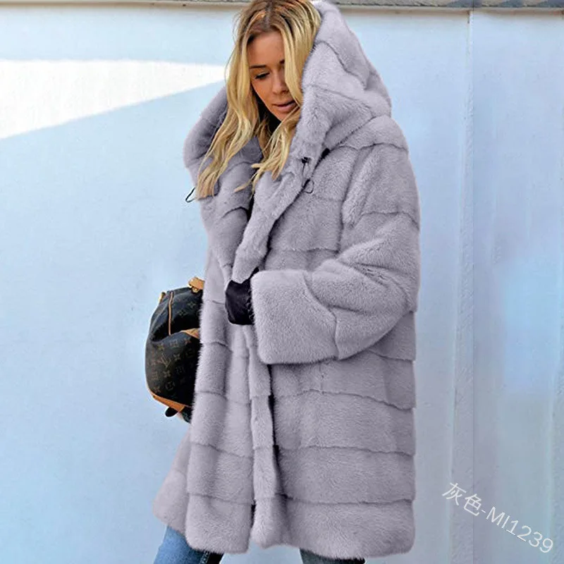 low cost  WEPBEL Womens Coats and Jackets Winter Female Casual Solid Color Plush Hooded Long Section Plus Vel