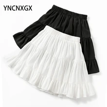

Chiffon Skirt Women Summer Pleated Skirt Slim Waist Casual Cupcake Dress Small Fresh