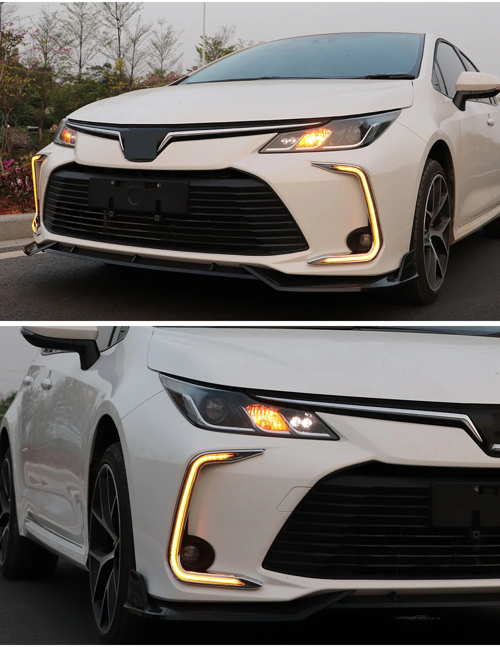 Автомобильный мигающий 2 шт. для Toyota Corolla желтое Сигнальное реле Водонепроницаемый Автомобильный светодиодный DRL лампа Светодиодный дневной ходовой светильник