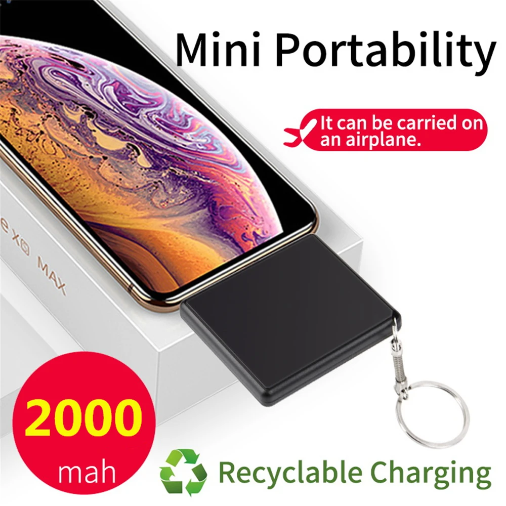 Портативное портативное мини зарядное устройство 2000 мАч внешний аккумулятор для