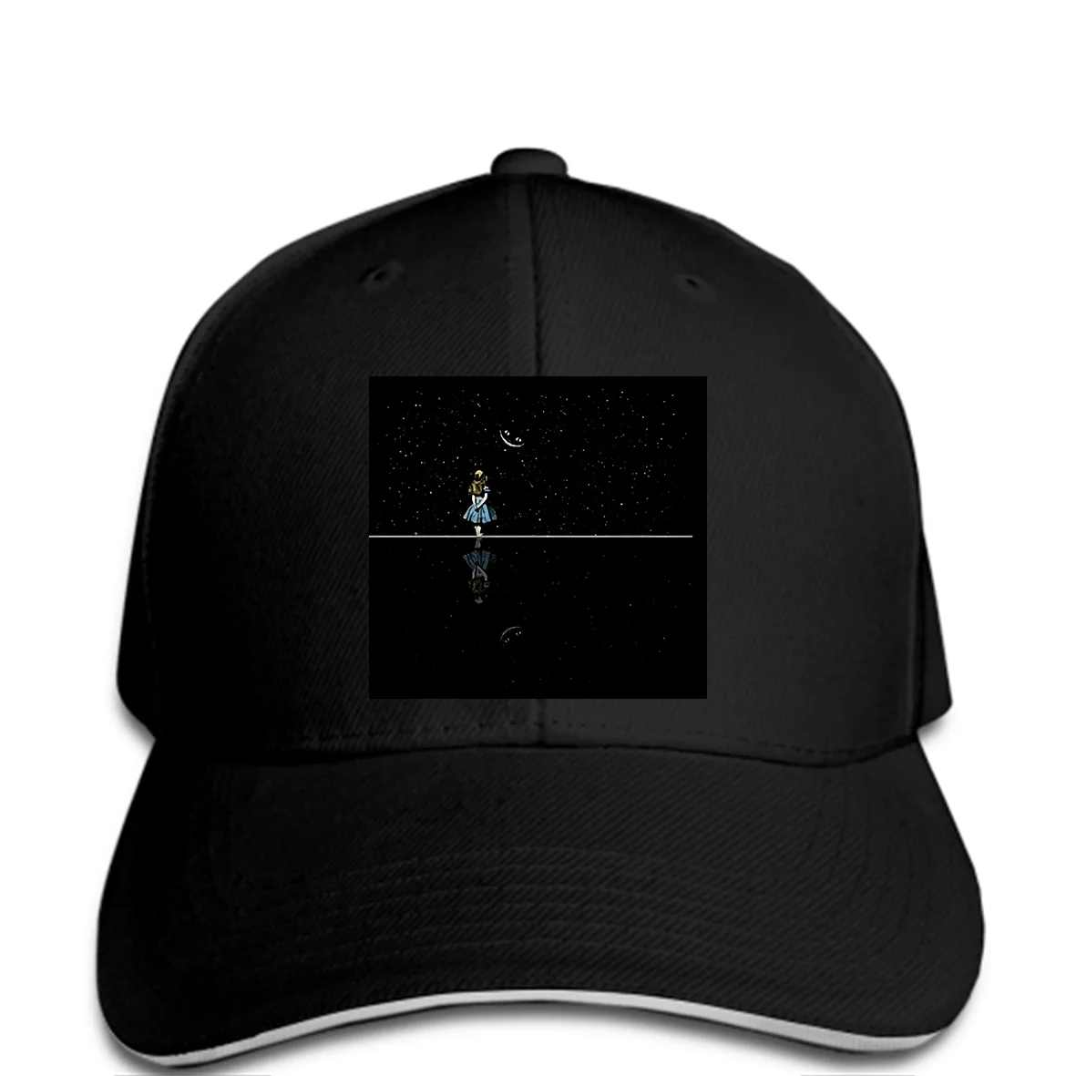 Мужская бейсбольная кепка с принтом, Снэпбэк, стиль, Алиса в стране чудес, звездная ночь, мотивы Алисы в стране чудес, женская шапка