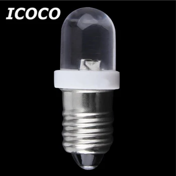 

ICOCO 100% brand new and high quality Low power consumption E10 LED Screw Base Indicator Bulb Cold White 6V DC