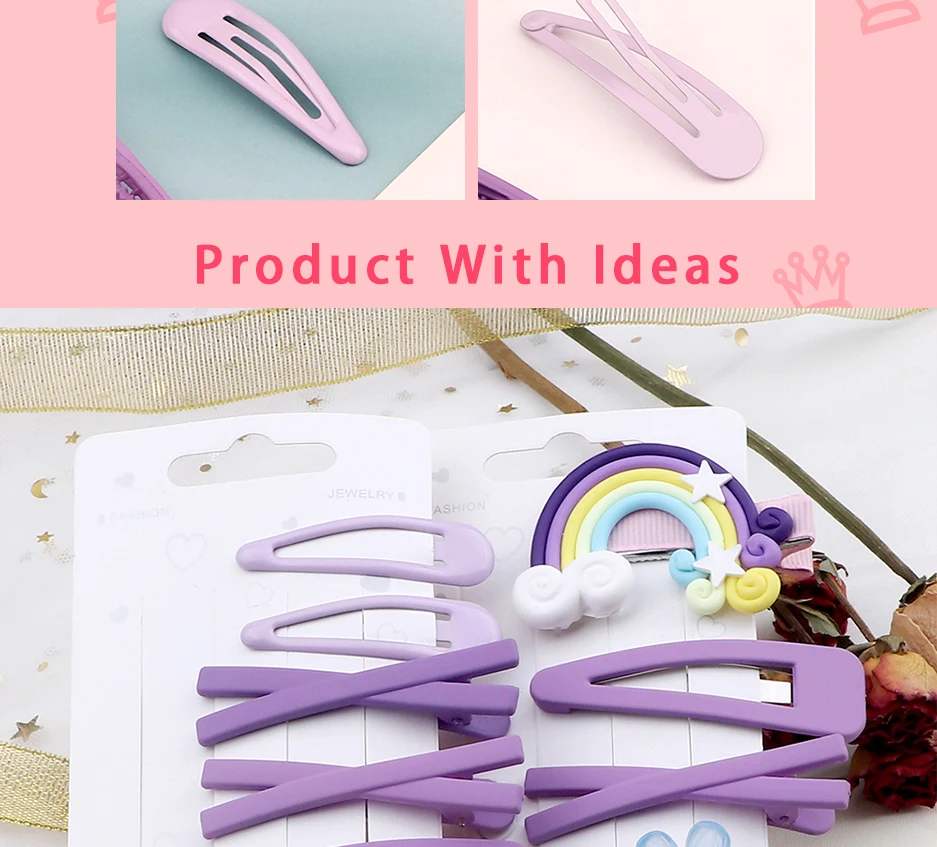 Mixed 5 Teile/satz Haar Clips Zubehör Süße Einfache BB Haarnadel X-förmigen Haarnadeln 6 Teile/sätze Solide Lila Farbe Barrettes kopfschmuck – Detail 7