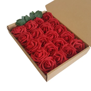 

20 Pcs Artificial Rose Flowers Box Valentine'S Day Gift Holding flowers Wedding Eternal Life Flower