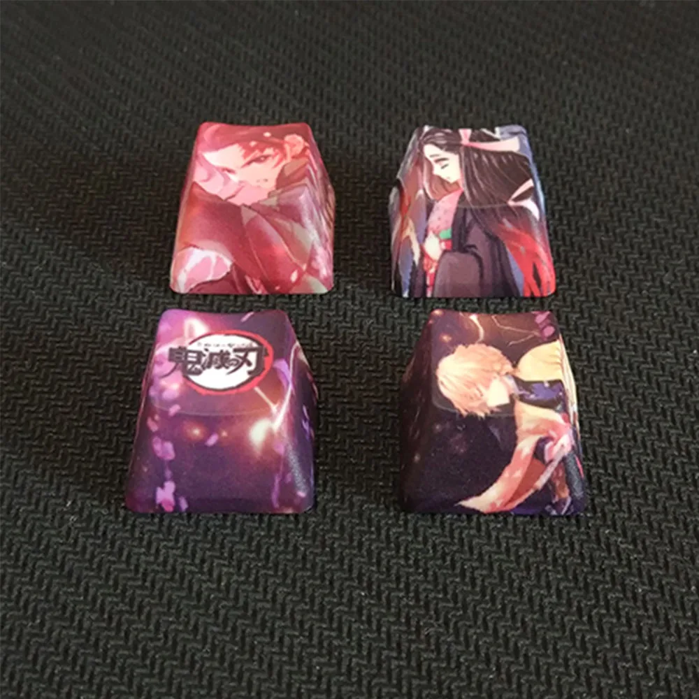Японское аниме Demon Slayer Tanjirou Nezuko Zenitsu дизайн Keycaps Сублимация PBT для вишневого