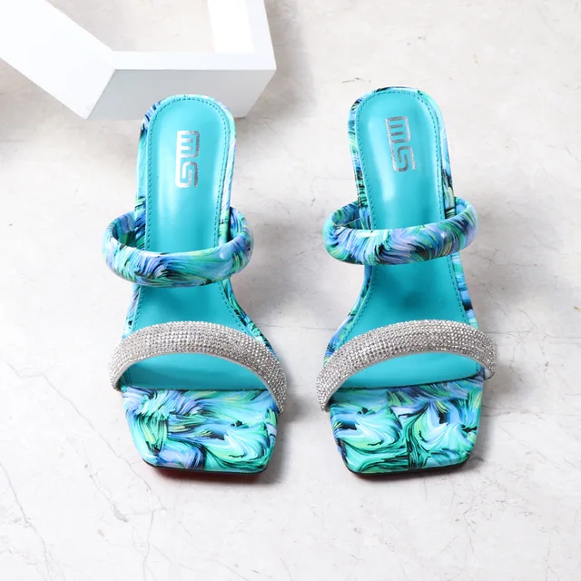 Floral Clear Heeled Mules 6