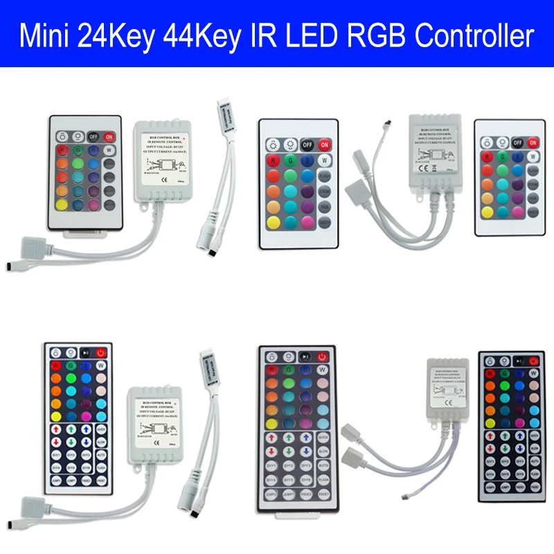 DC12-24V мини 24key/44key Управление; Пульт инфракрасного Беспроводной дистанционного Управление диммер для 5050 3528 2835 светодиодный RGB светильник полосы