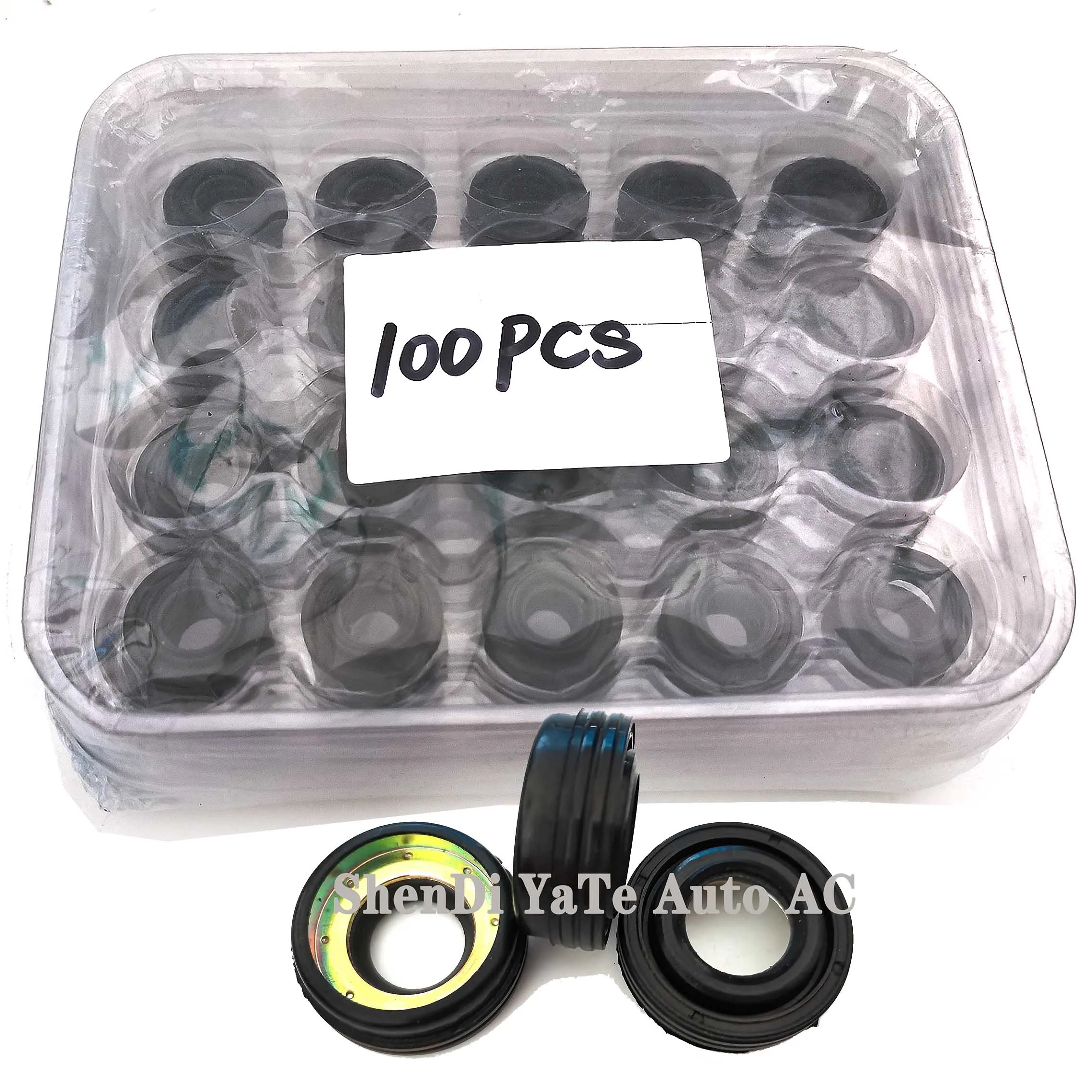 100pcs Auto Air Conditioning Compressor Oil Seal Stamps Shaft Seal For 6SEU12C,6SEU14C,7SEU Saden SD7SB For Passat B5 Benz BMW o ring seal set rubber seal ring water pump seal kit engine transmission seal