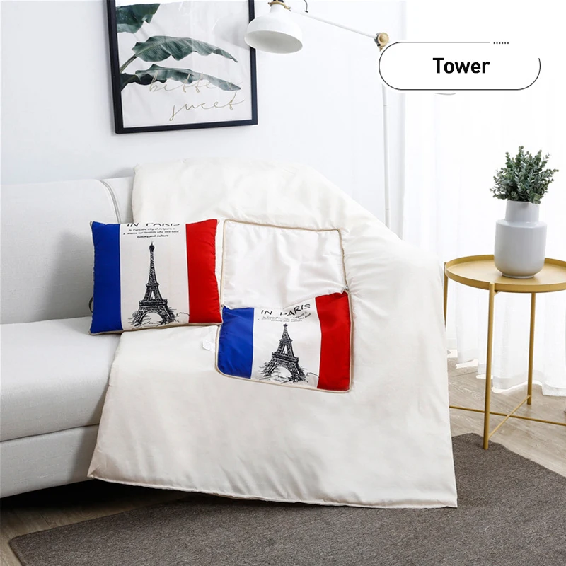 

Creative Cartoon Animals Soft Pillow Quilt Printed Flax Style Linen Plush Pillow Blanket Car Decoration Back Cushion 40*40cm