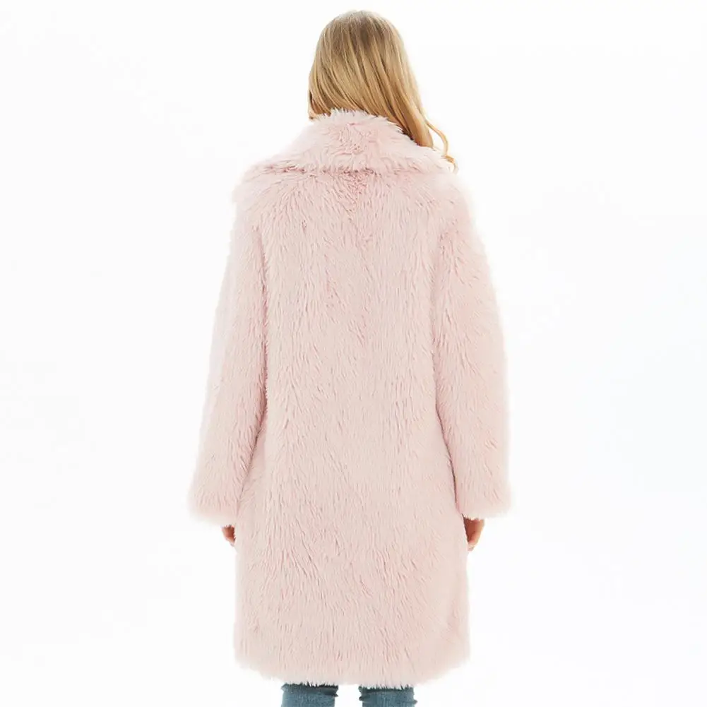 DSstyles, стиль, модное Свободное пальто из искусственного меха, женское модное зимнее однотонное свободное плюшевое пальто