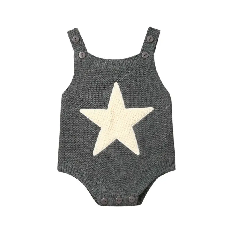 Baby Knitted Bodysuit Infant Baby Boy Girl Sleeveless Vest Bodysuit Jumpsuit Outfits Clothes Size 0-18M Dropshiping