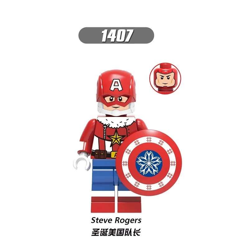 20 шт. строительные блоки Счастливого Рождества кубики Феникс Steve Rogers Yeti Дети Железный человек SW424 женщина Фигурки игрушки для детей X0275