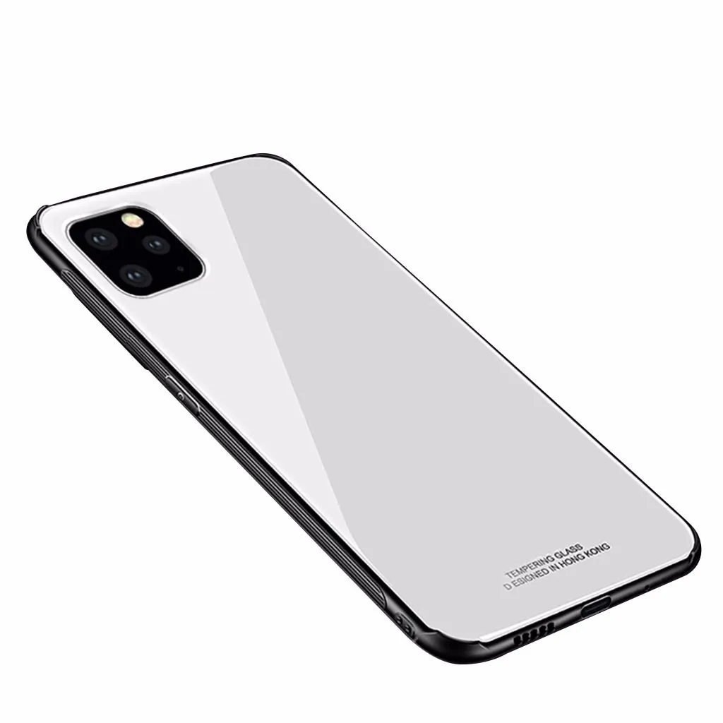 Чехол для IPhone 11 Pro Max 6,5 дюймов стильный прочный Чехол из закаленного стекла зеркальный Жесткий Чехол резиновый чехол