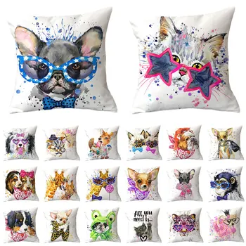 

Sun Painted Dog Creative Plush Cushion Pillow Cover Office Waist Pillow Cover Home Textile Pillow Customized Pillow