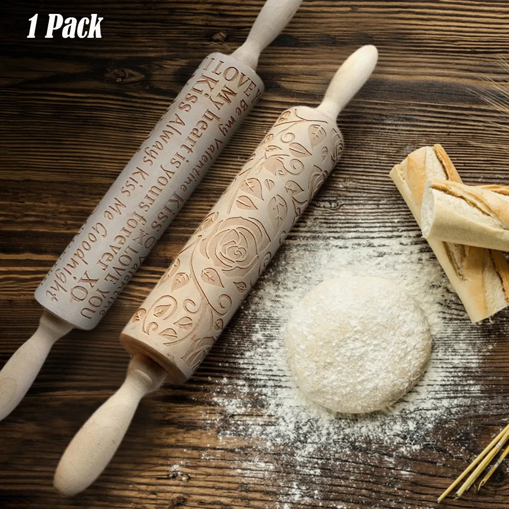 35*5 см рождественское тиснение скалка для выпечки печенья лапши печенье, фондан, пирог тесто с гравировкой роликовая Скалка кухонный инструмент