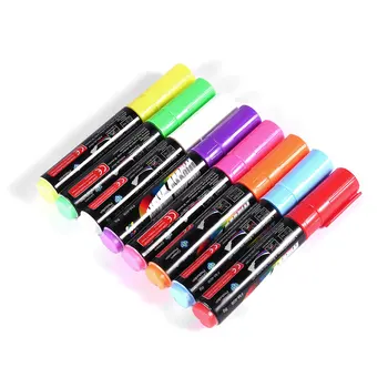 

8 Colors 8/10mm Highlighter Fluorescent Liquid Chalk Marker Pen For LED Writing Menu Board Glass Window Sign