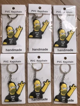 

20pcs key ring bangtan The Simpsons Family PVC Keychain Bart anime key chain for boys wholesale