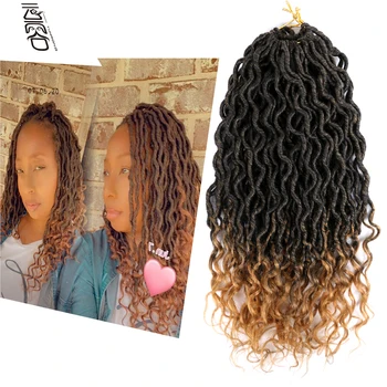 

Yun Rong Faux Locs Curly Ends Ombre Crochet Braiding Hair-Extension Low Temperature Flame Retardant Synthetic Fiber 24roots